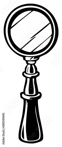 Antique Style Magnifying Glass Handheld Loupe Investigation and Discovery