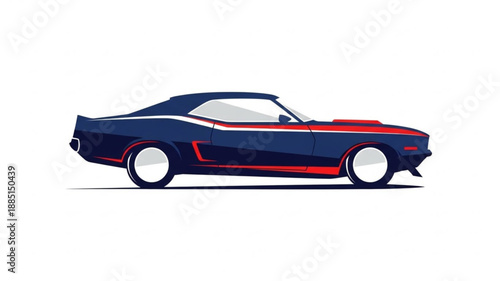 Classic American Muscle Car Illustration.