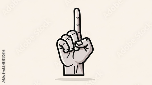 Hand pointing upwards with index finger raised.