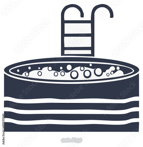 Swimming pool icon with ladder depicting recreational leisure activity