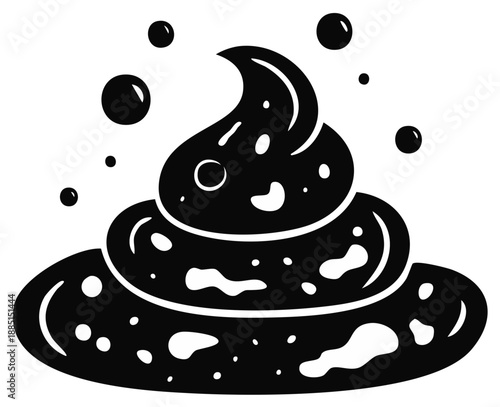 Stylized Pile of Excrement with Bubbles Vector Illustration
