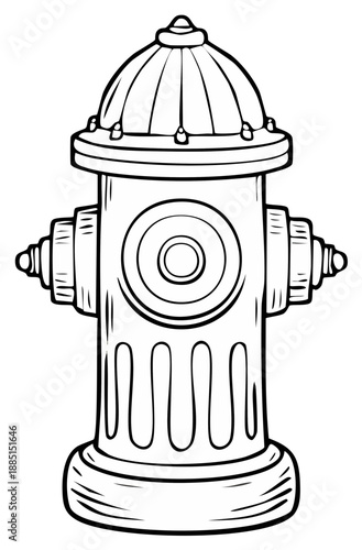 Stylized Outline of a Fire Hydrant Isolated on a White Background