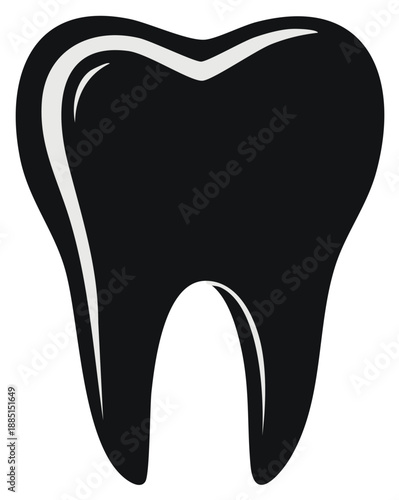 Silhouette illustration of a healthy tooth, dental concept.