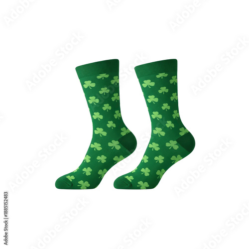 Pair of green shamrock socks