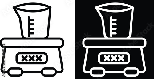 measuring Two-tone version in black and white background