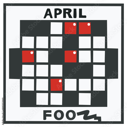 April Fools Day Calendar Icon. Holiday Design. Mockery. Pranks. Funny Trickery. Seasonal event
