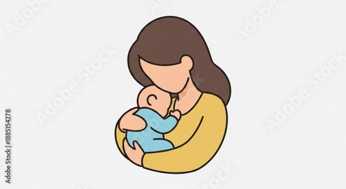 Mother holding newborn baby close loving embrace warm and cozy moment tender care family bonding
