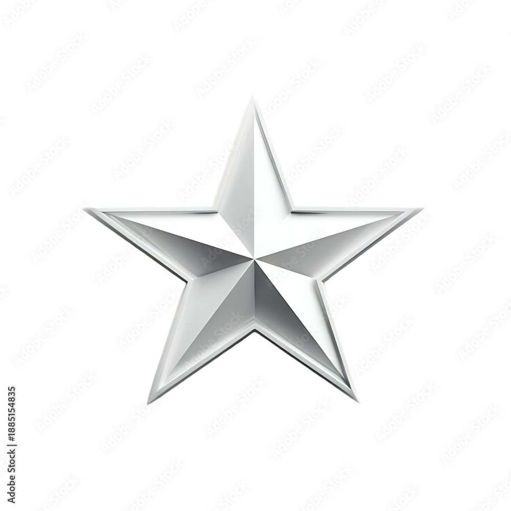 Obraz premium Yellow 3D star icon with clean shadows