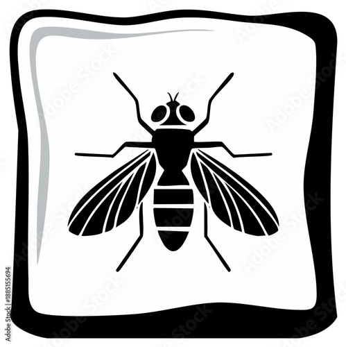 Black silhouette insect icon, graphic design for nature or pest control