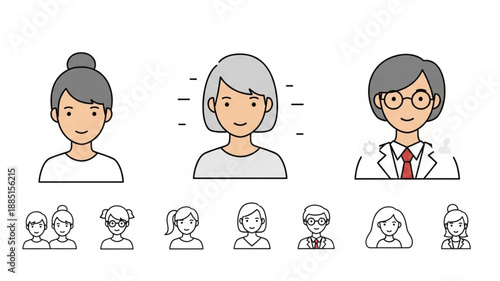 Diverse Group of People Representing Different Ages and Professions.