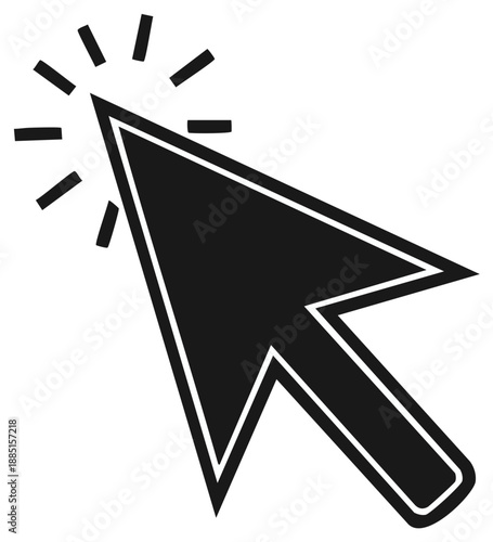 Digital cursor clicking on a screen indicating an online selection action.