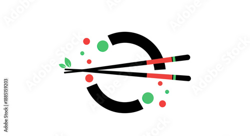 Abstract chopsticks logo on white background