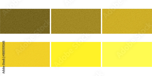 Vibrant Yellow and Golden Textured Canvas Backgrounds: Six Graded Swatches with Subtle Bumpy Surface for Creative Designs.