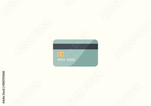 Vector set Concept Flat Design Credit Card Illustration with Chip and Magnetic Stripe Detail.