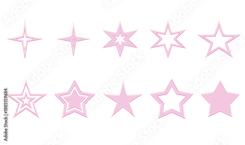  Pink stars collection set 