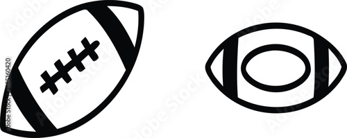 American football and rugby ball icons side by side