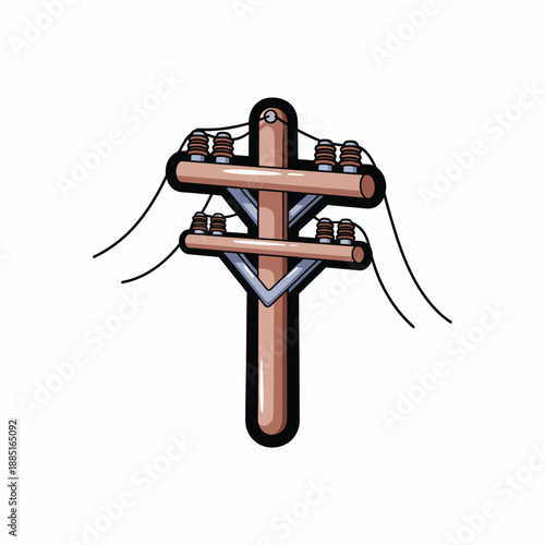 A brown utility pole