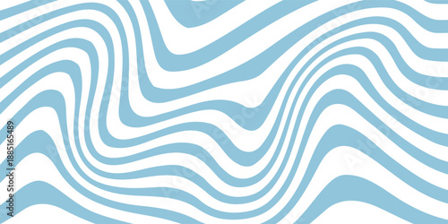 Blue and beige diagonal wavy lines seamless pattern. Simple vector abstract liquid stripes background. Funky groovy texture with diagonal waves, fluid shapes, flow. Stylish repeated decorative design