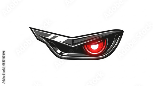 Futuristic Robot Eye Glowing Red.