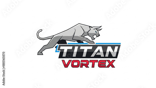 Titan Vortex Bull Logo Design.