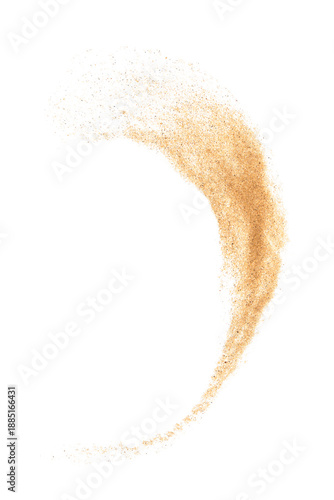 Whirl of beach sand on whit...