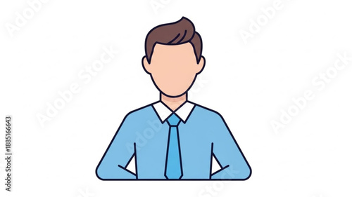 Man in Blue Shirt and Tie Illustration.