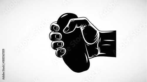 Hand Holding a Dark Object.