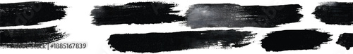 A series of black ink brush strokes on a transparent background