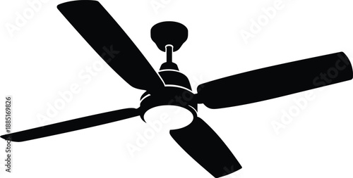 Modern Black Ceiling Fan Silhouette Design