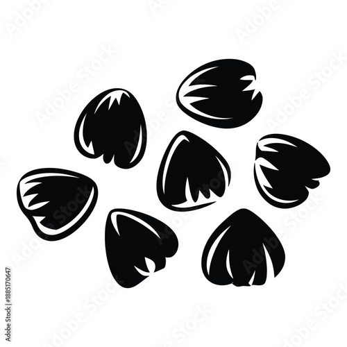 Sunflower seed kernels vector illustration isolated on transparent background healthy and nutritious snack cooking ingredient natural organic product