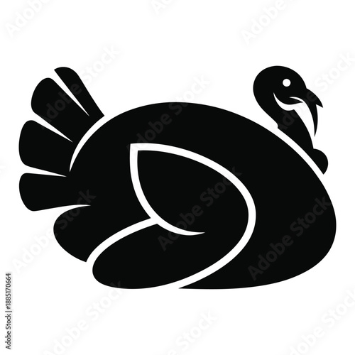 Turkey vector illustration isolated on transparent background traditional thanksgiving day food poultry farm animal domestic fowl seasonal holiday autumn symbol