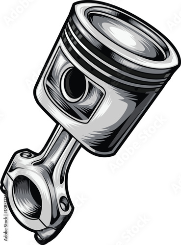 Metallic Piston with the connecting rod
