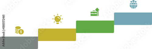 Empty business growth progression infographic template