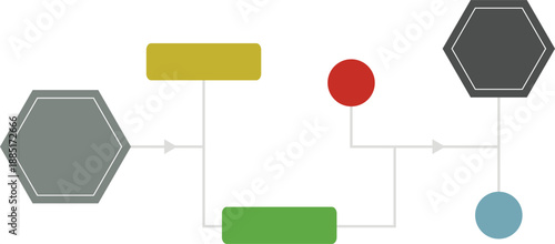 Empty linear process flow infographic template