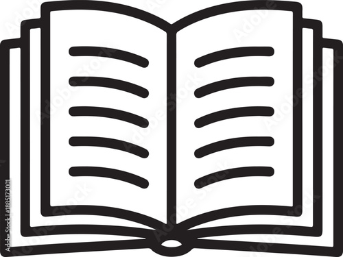 An open book with multiple pages, showcasing text and illustrations, from a top-down viewpoint, highlighting education and literature.