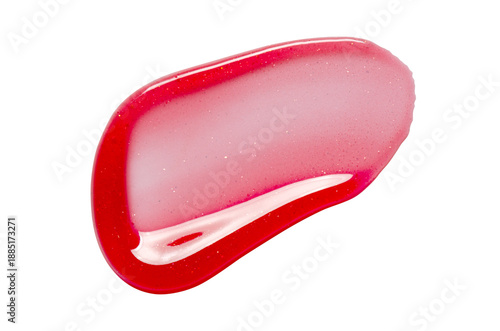 A sample of lip moisturizer on a white background. Oil or lip balm.