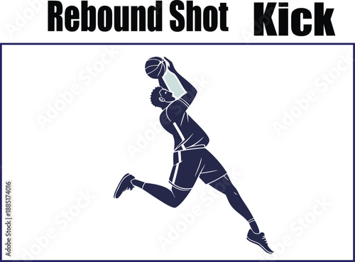 Soccer Player Rebound Shot Silhouette Vector Illustration