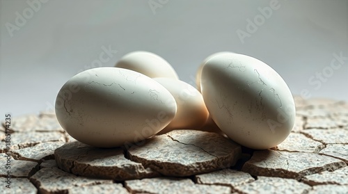 Minimal easter eggs on stone texture