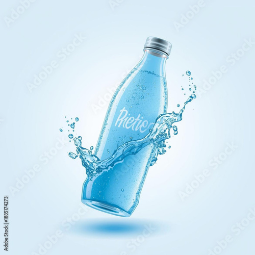 bottle of water with splash