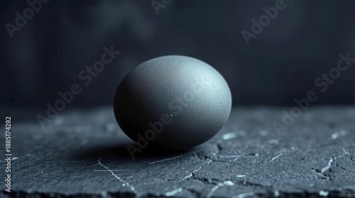 Premium dark easter motif egg on stone