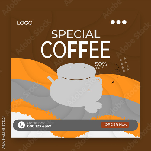 Special coffee social media banner design.