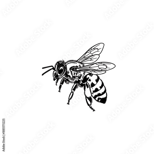 Black and White Honey Bee