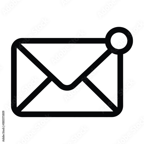 Email message with notification alert icon for inbox and communication vector