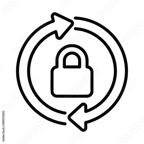 Security lock update or password reset and system encryption icon vector illustration
