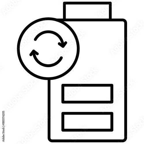 Battery Recycling Icon Vector Element