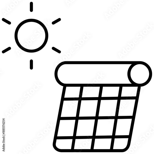 Solar Water Heater Icon Vector Element