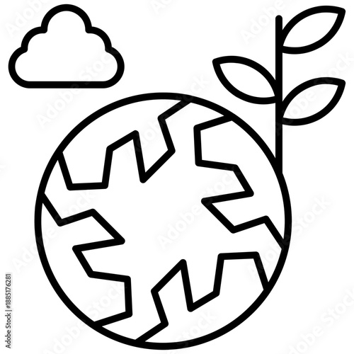 Green City Icon Vector Element