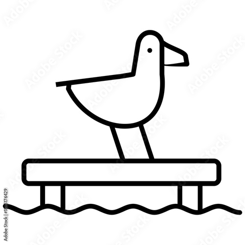 Seagull Icon Vector Element