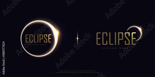 eclipse glowing with sunlight logo design