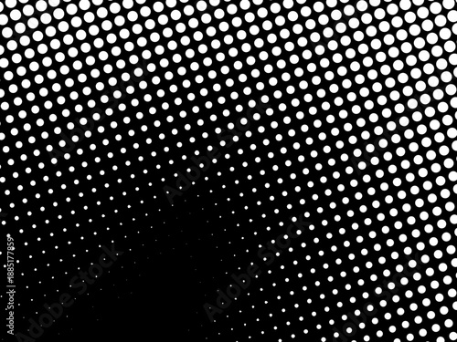 Halftone dotted gradient pattern background with abstract faded pop art look and vanishing radial spots for posters banners flyers wallpapers and modern graphic design use